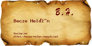 Becze Helén névjegykártya